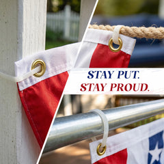 HOOSUN porch installed wide shot displaying cohesive holiday decoration impact