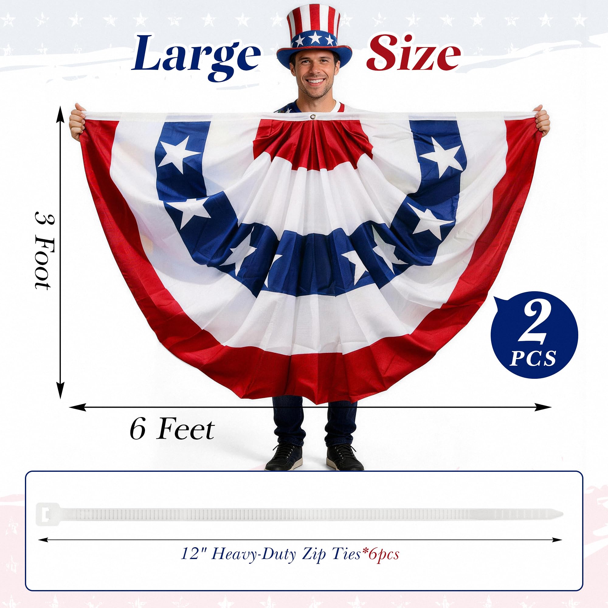 HOOSUN bunting length compared to railing for size guidance