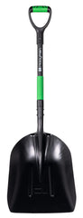 Hooyman front view of scoop shovel showing blade and handle for reliable lifting