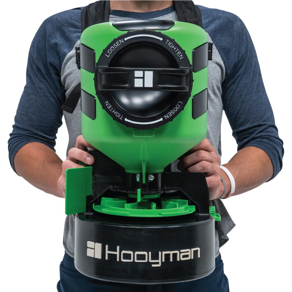 Hooyman hopper closeup with 7-inch window for easy fill and monitoring