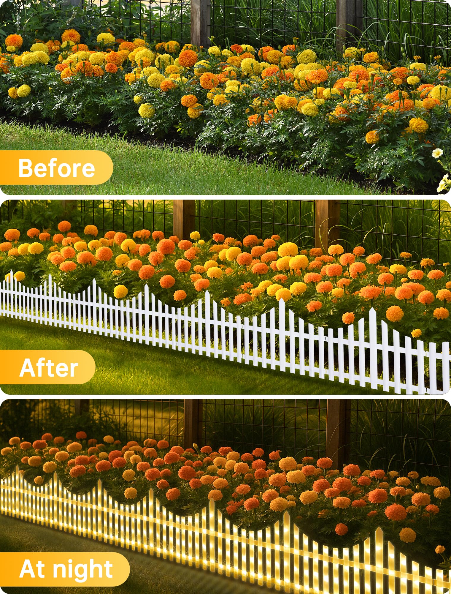 hopolon assembled fence lining a path providing safe illuminated border