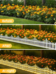 hopolon assembled fence lining a path providing safe illuminated border