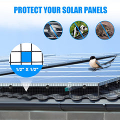 Hoqqf mesh installed on solar rail demonstrating animal exclusion and neat fit