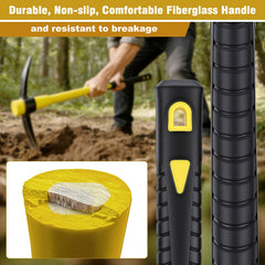 HoRiMe pickaxe breaking rock on site demonstrating concentrated force benefit