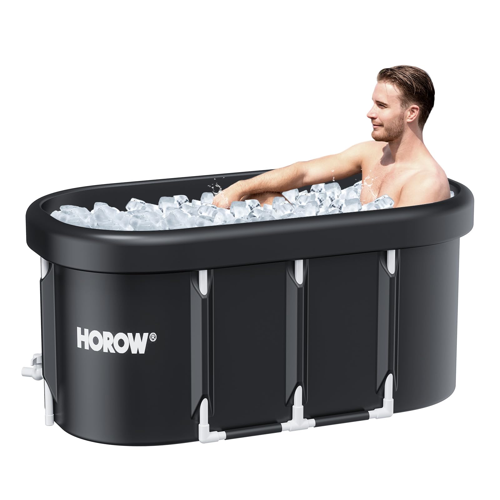 HOROW XL front view showing large oval tub and stable frame for reliable recovery