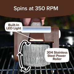 HorsePower Giddy Up LED spotlight detail illuminating grill grates for precise cleaning