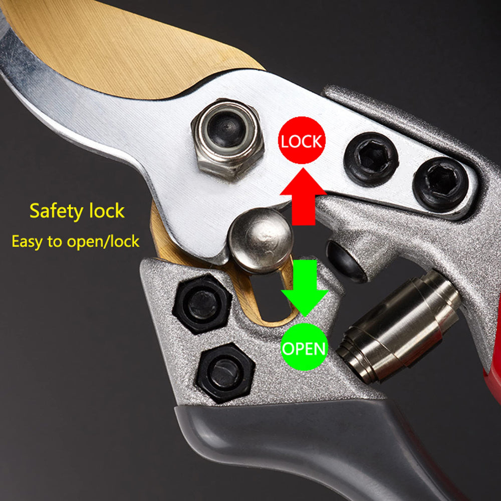 Horsvill shears cutting through a one-inch branch demonstrating clean cut