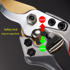 Horsvill shears cutting through a one-inch branch demonstrating clean cut