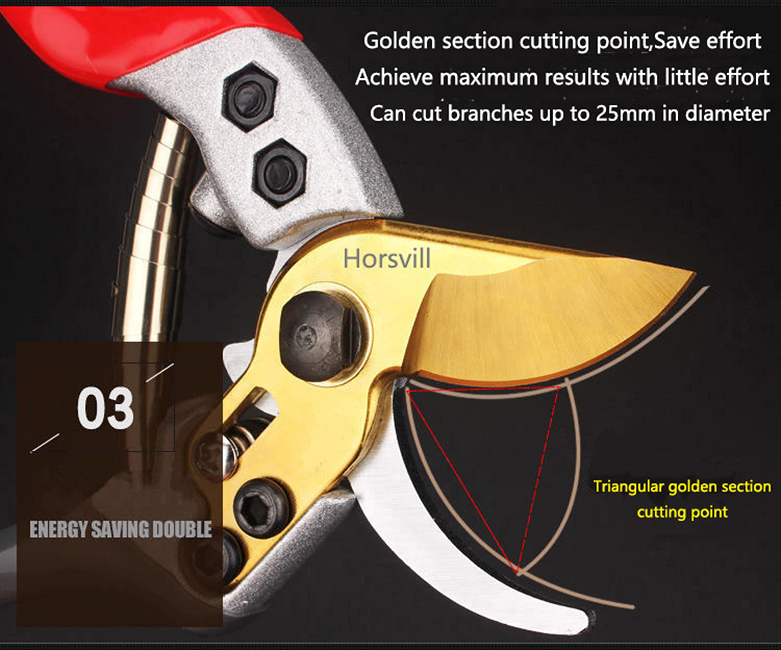 Horsvill ergonomic handle close-up showing cushioning and reduced wrist strain