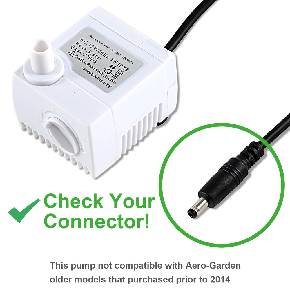 HORTHERO pump installed in AeroGarden basin improving circulation and oxygenation