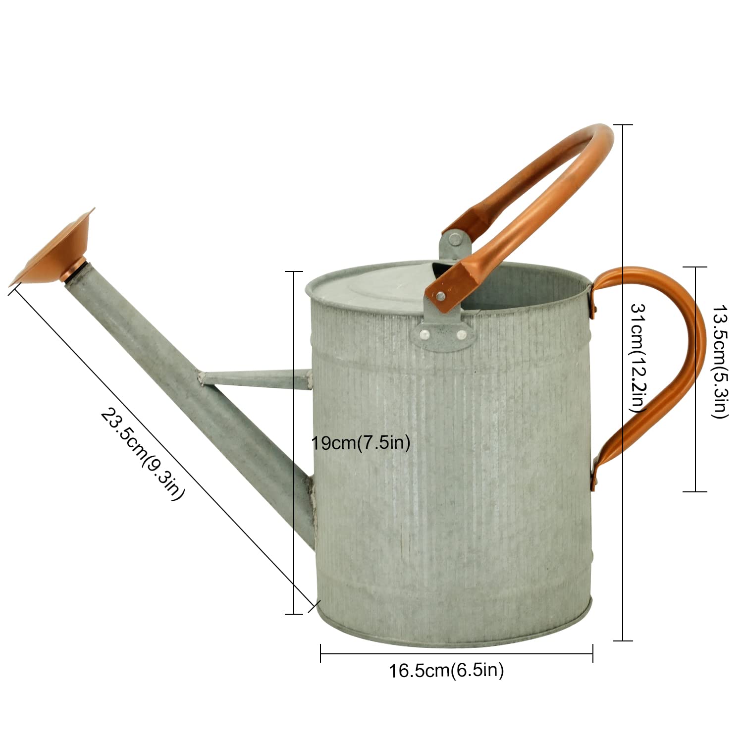 HORTICAN ergonomic handle detail offering comfortable secure grip for pouring