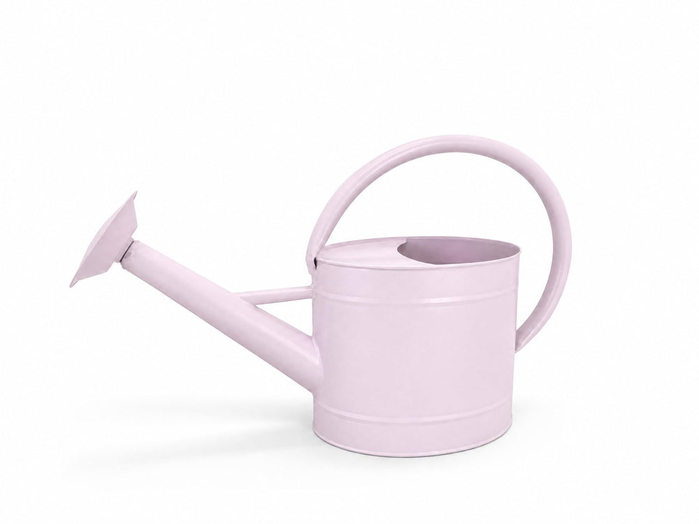 HORTICAN matte pink watering can front view showing elegant shape and capacity