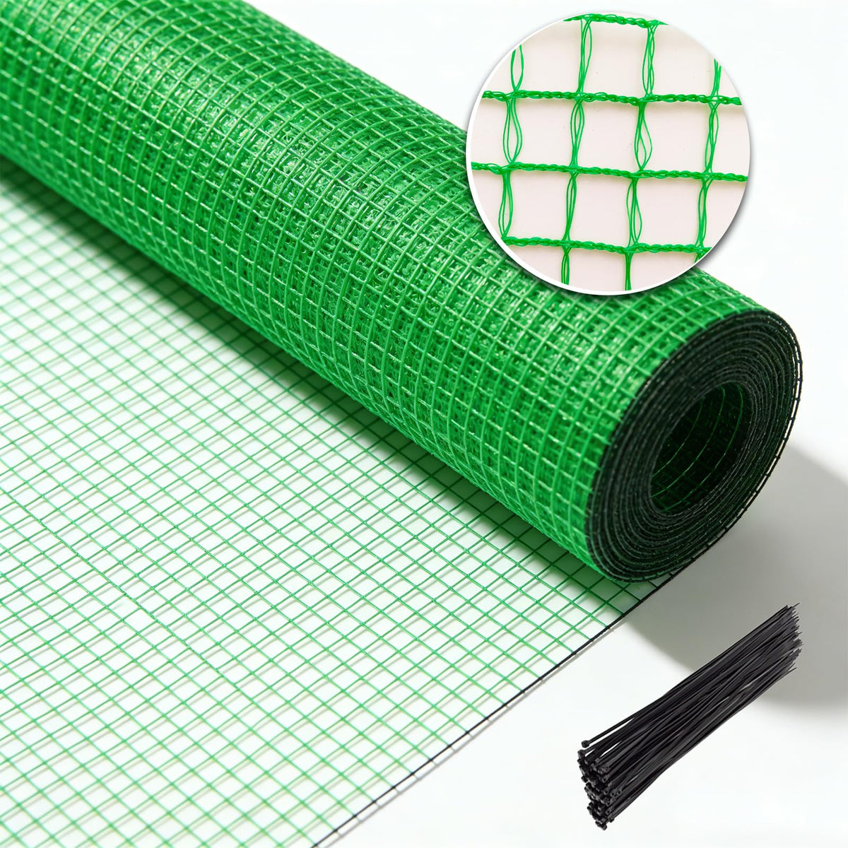 HORTIFAN front view of fence roll showing package and size benefits