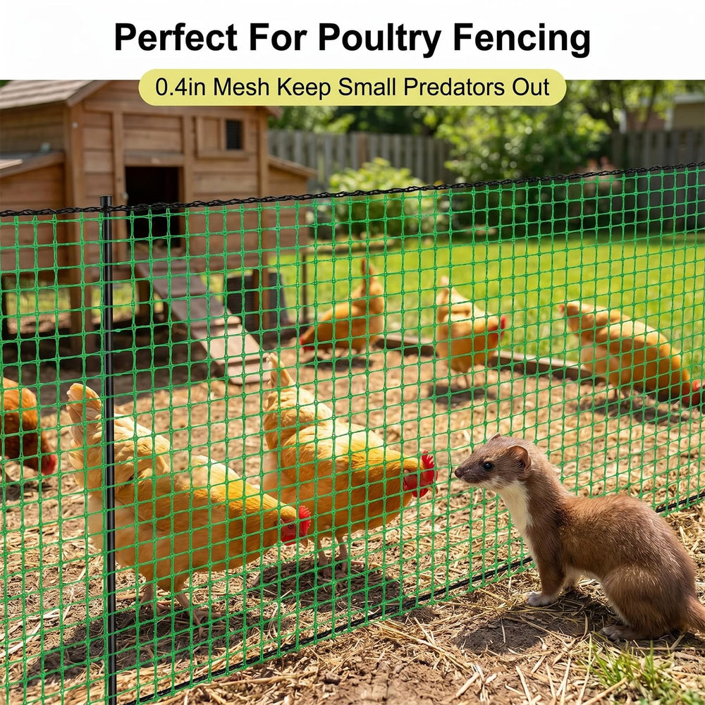 HORTIFAN fence installed on wooden posts for quick secure setup