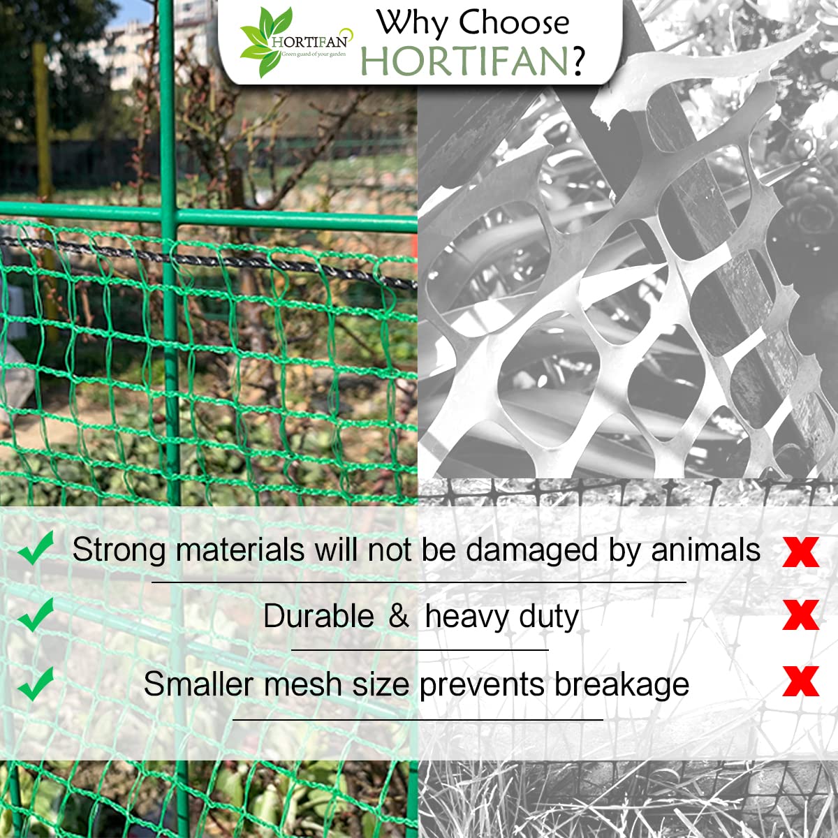 HORTIFAN rolled fence compact for easy transport and storage