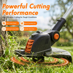 HortiHub close-up of 9000RPM cutting head showing durable line for fast trimming