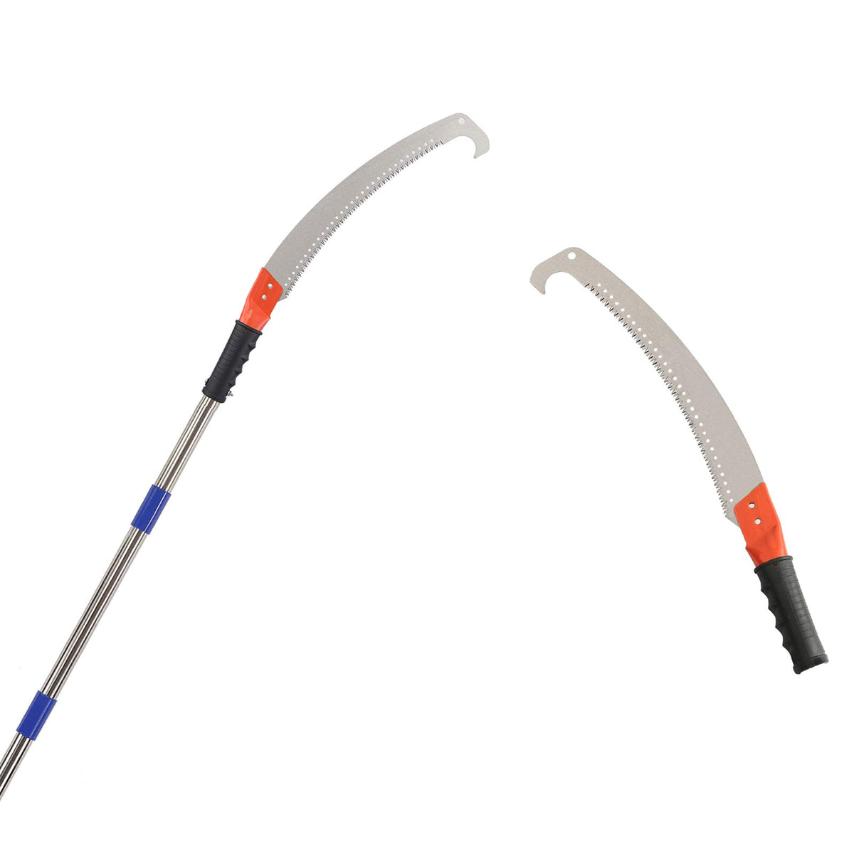 HOSKO pole saw full-length front view showing extended reach and stability