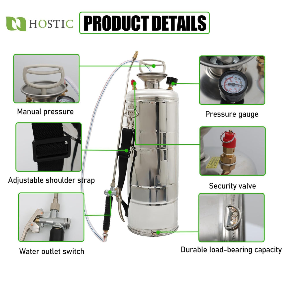 HOSTIC brass adjustable nozzle detail showing controlled spray benefit