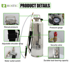HOSTIC brass adjustable nozzle detail showing controlled spray benefit