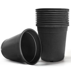 HOSTIC front view of 5 gallon pot showing sturdy design and uniform black finish