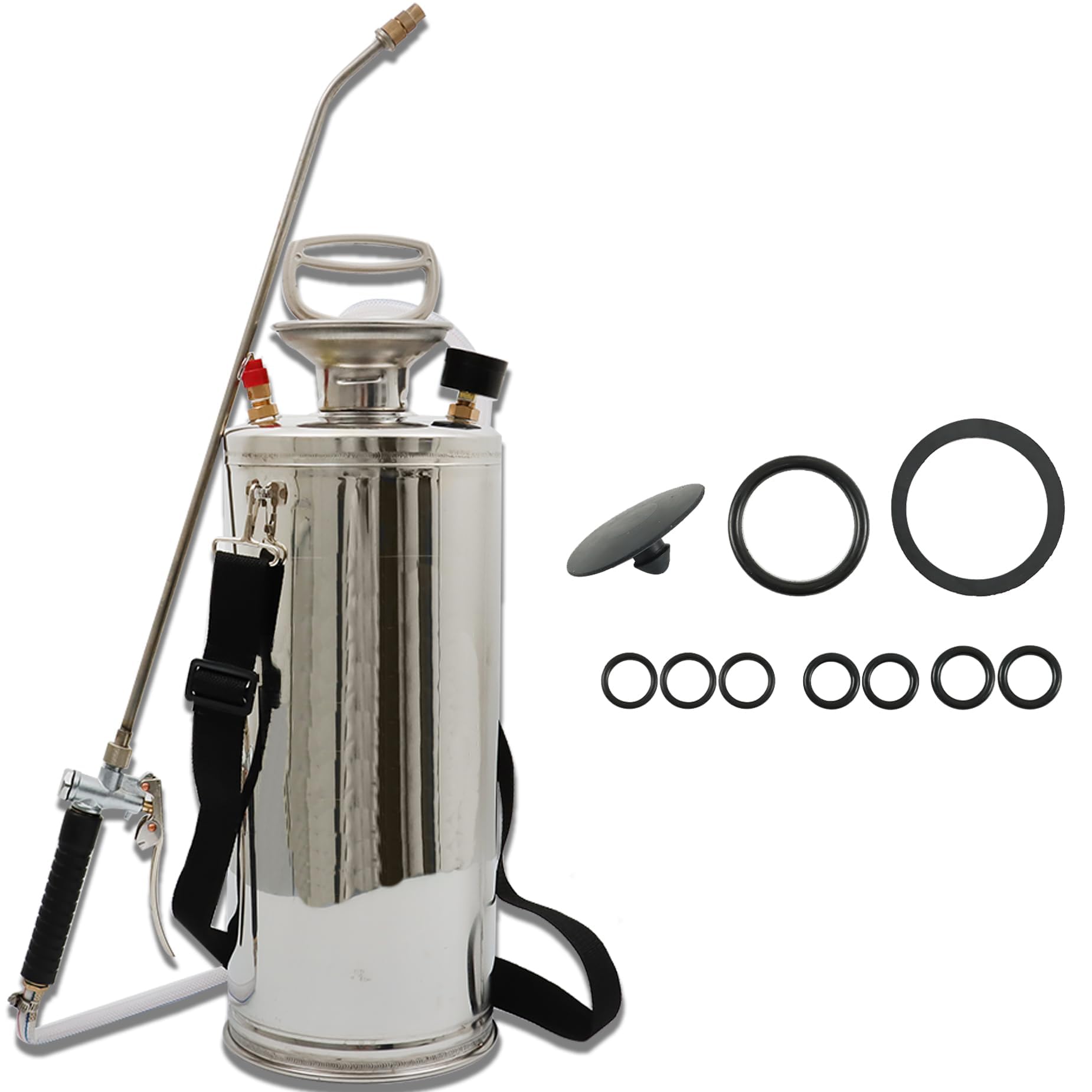 HOSTIC front view stainless steel sprayer showing durable tank and handle for longevity
