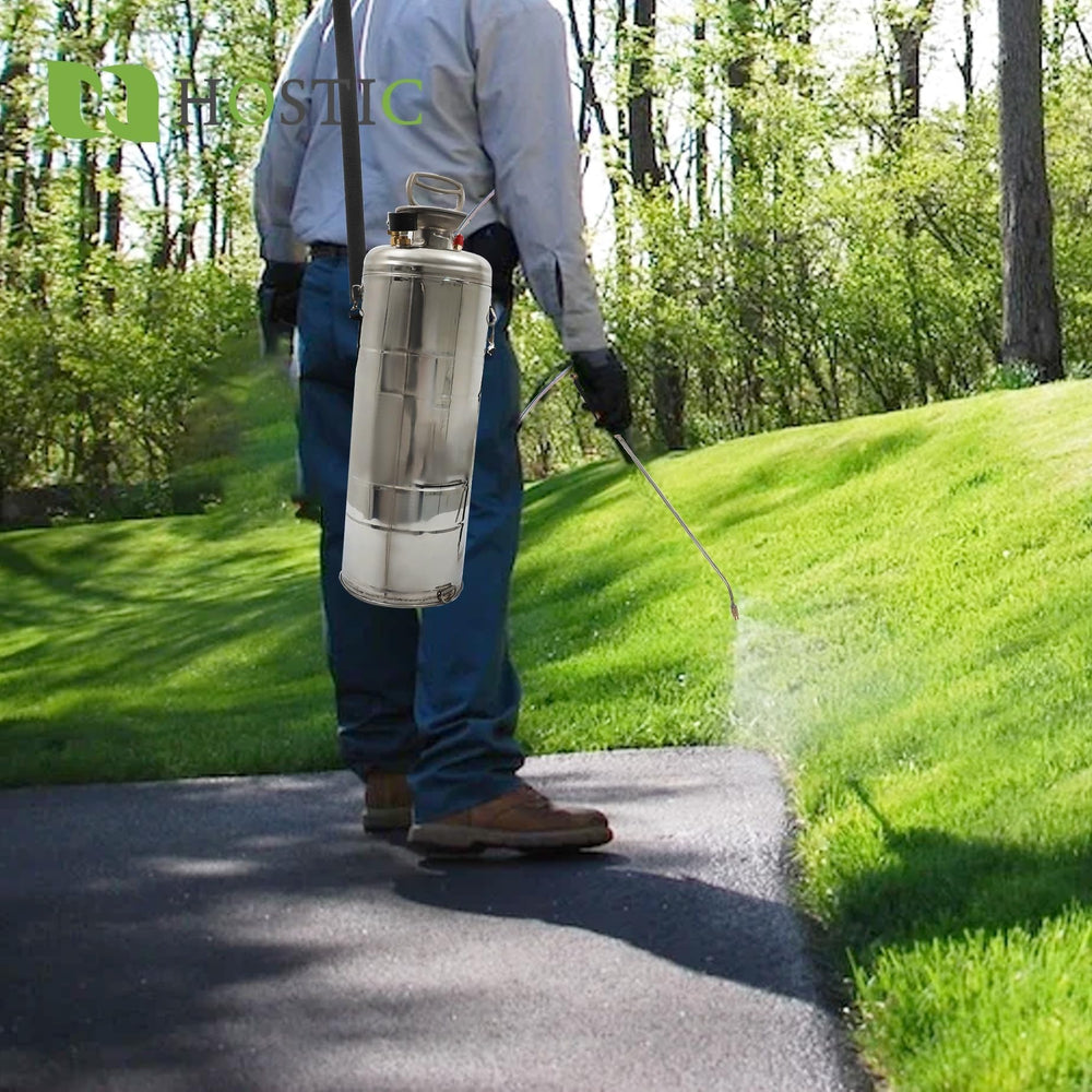 HOSTIC sprayer in use in garden showing efficient plant coverage benefit