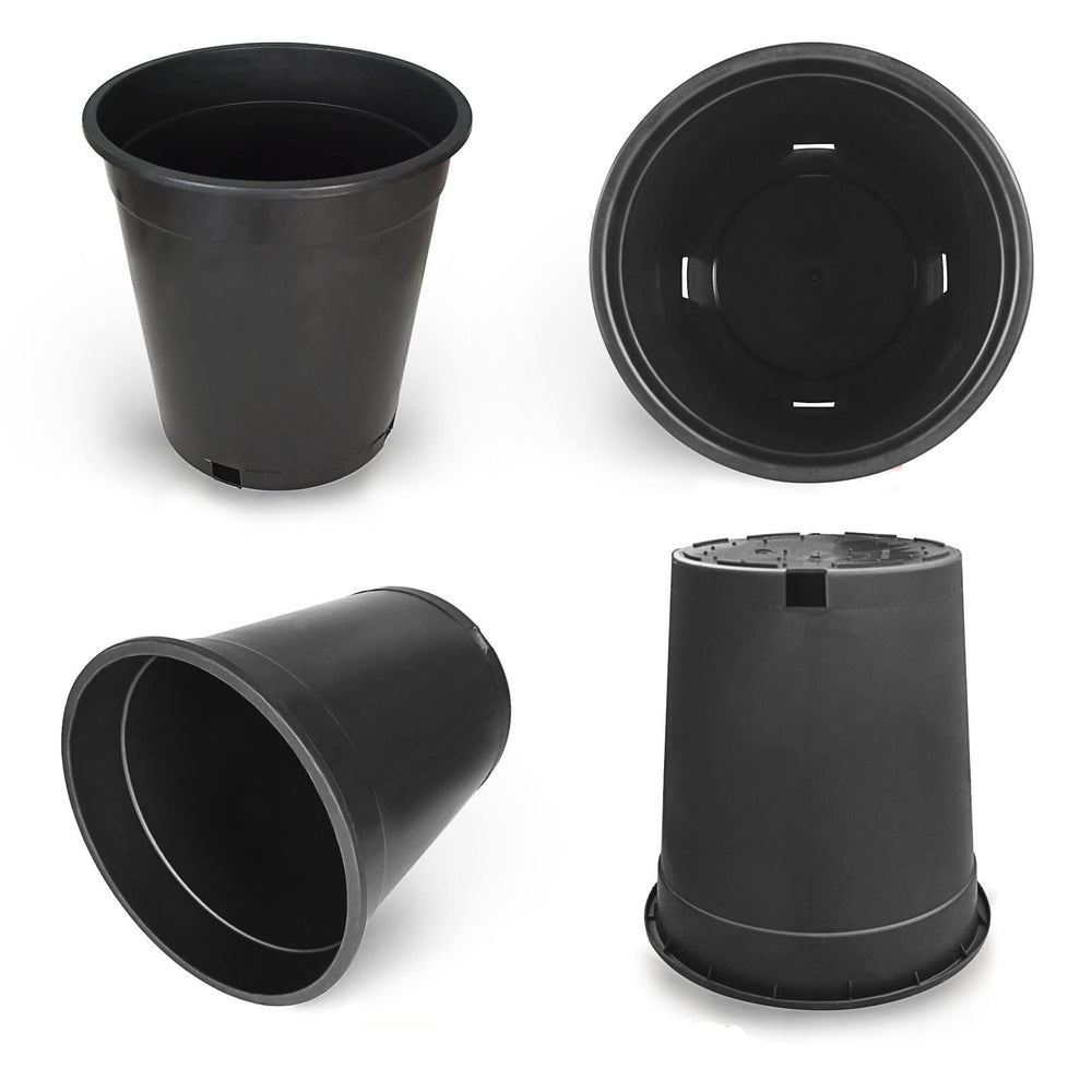 HOSTIC pots on patio in sunlight illustrating versatile indoor-outdoor use benefit