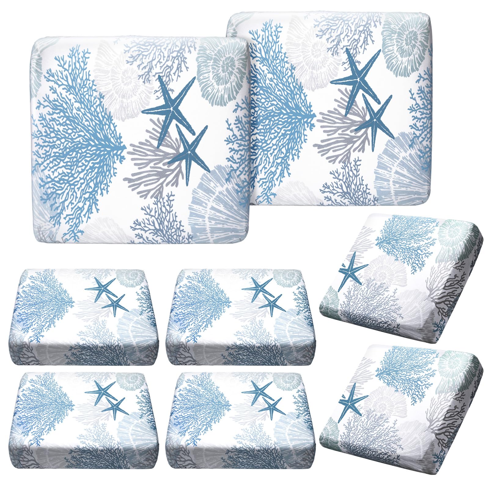 Hosuly front packaging showing eight coastal cushion covers and instant decor update