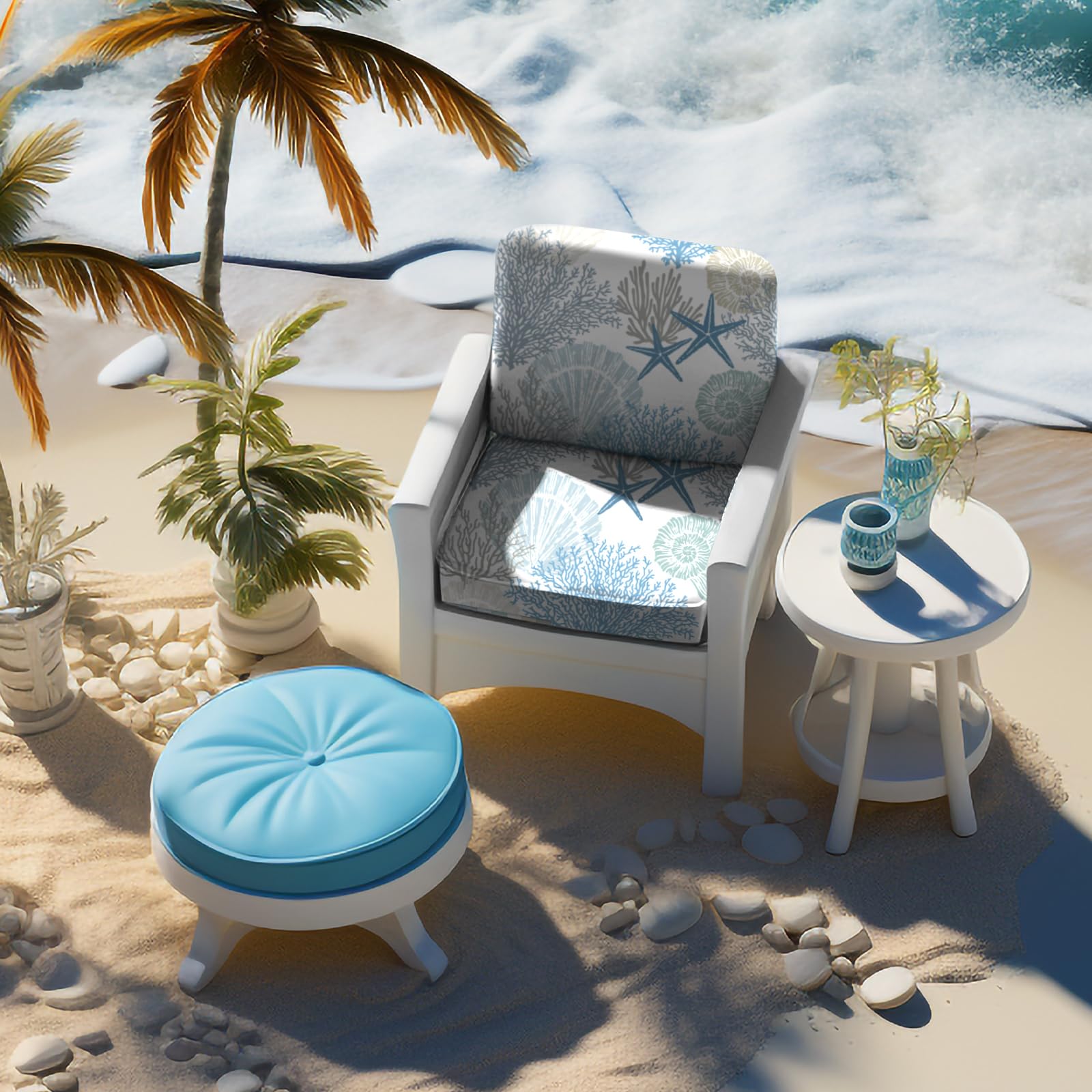 Hosuly living porch scene with covers creating relaxed beach-inspired atmosphere