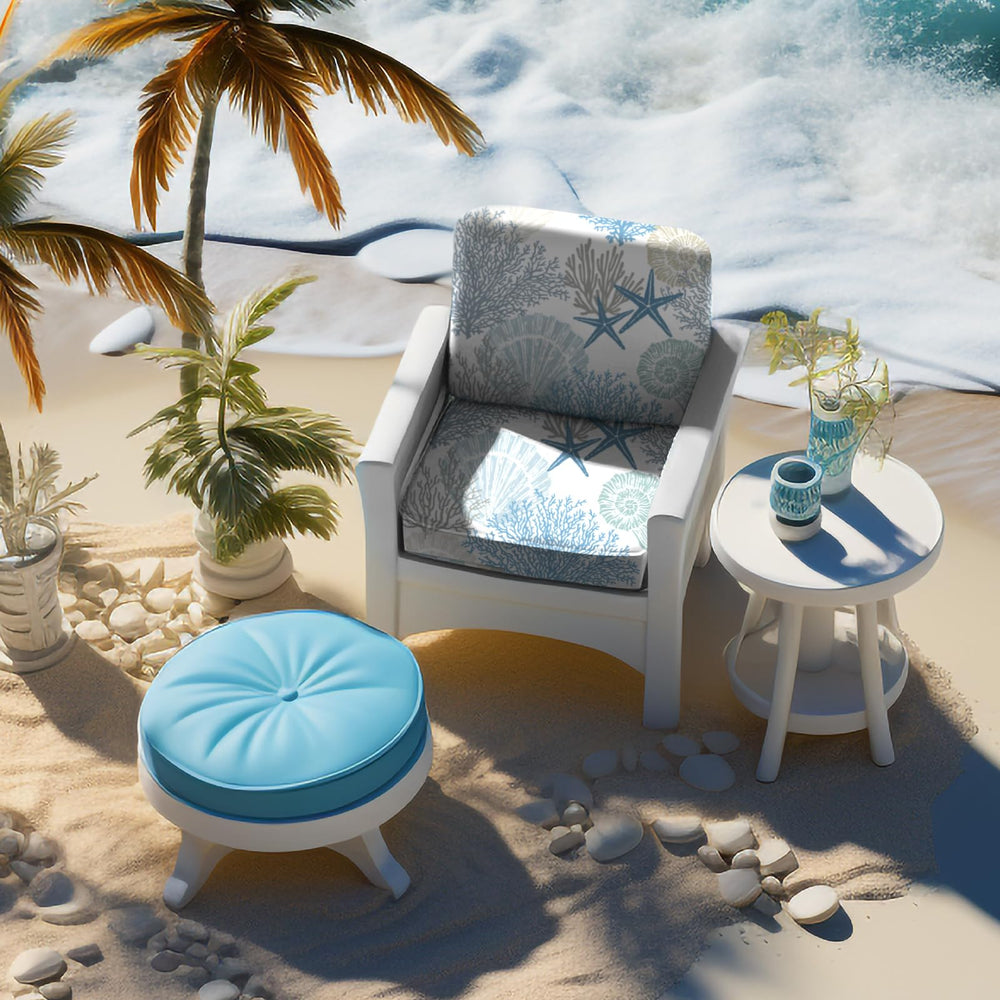 Hosuly living porch scene with covers creating relaxed beach-inspired atmosphere