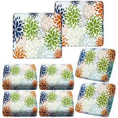Hosuly front view of eight-piece Dahlia cushion covers showing floral design and complete set benefit