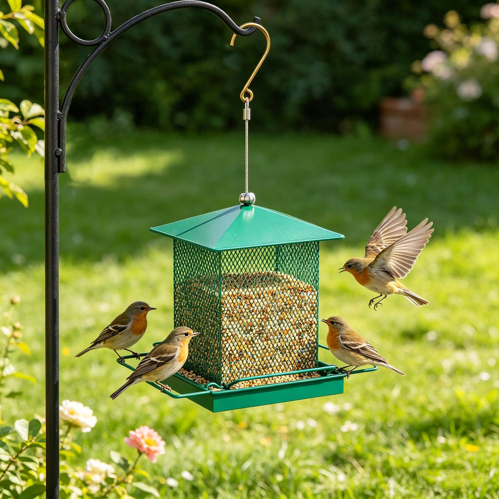 HOSUN close-up of diamond mesh highlighting stable feeding access for multiple birds