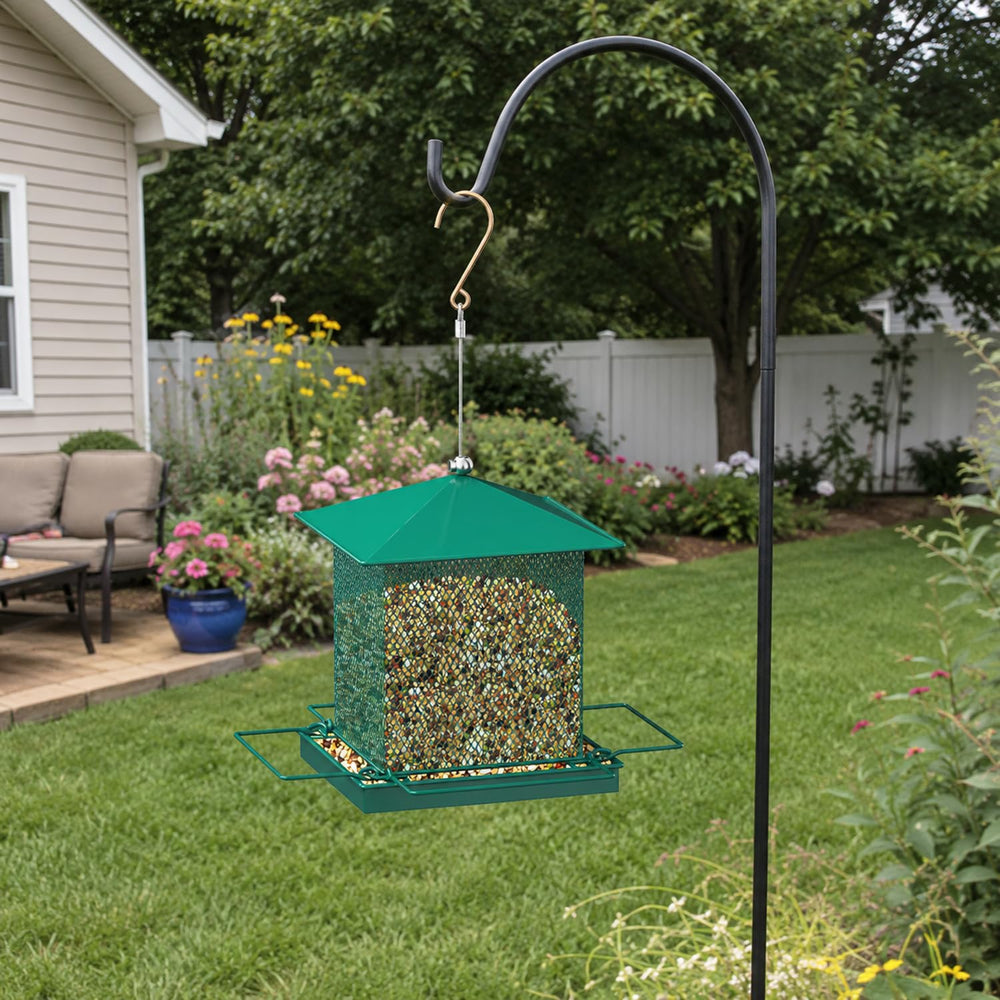 HOSUN feeder hanging on a tree branch offering wobble-free setup and easy viewing