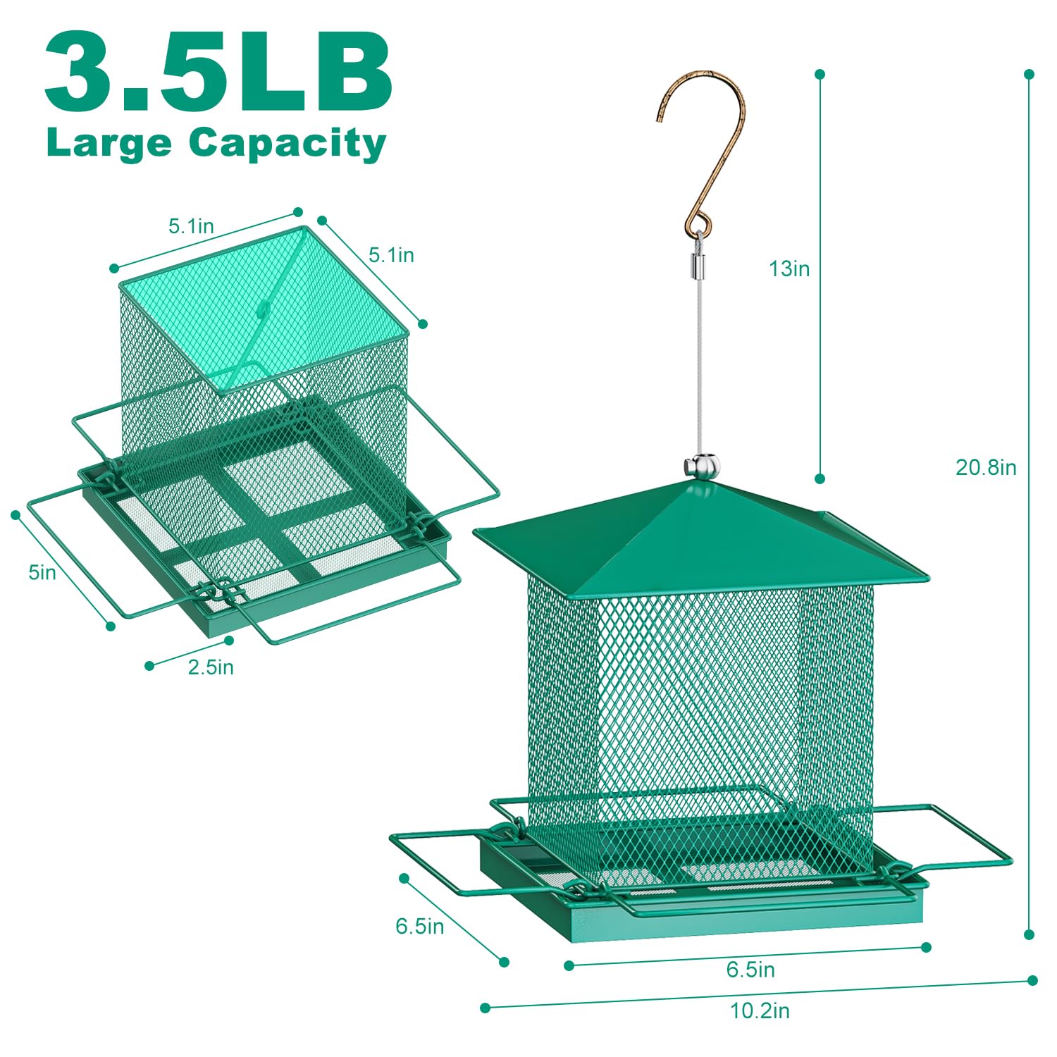 HOSUN metal perches side view demonstrating sturdy landing spots and visitor comfort