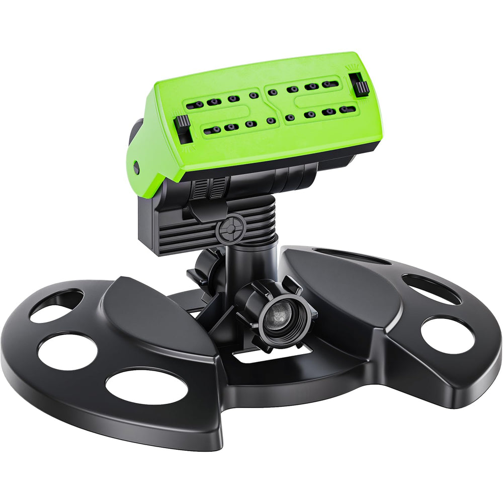 HOSUN front view of oscillating sprinkler showing controls and compact design for easy watering