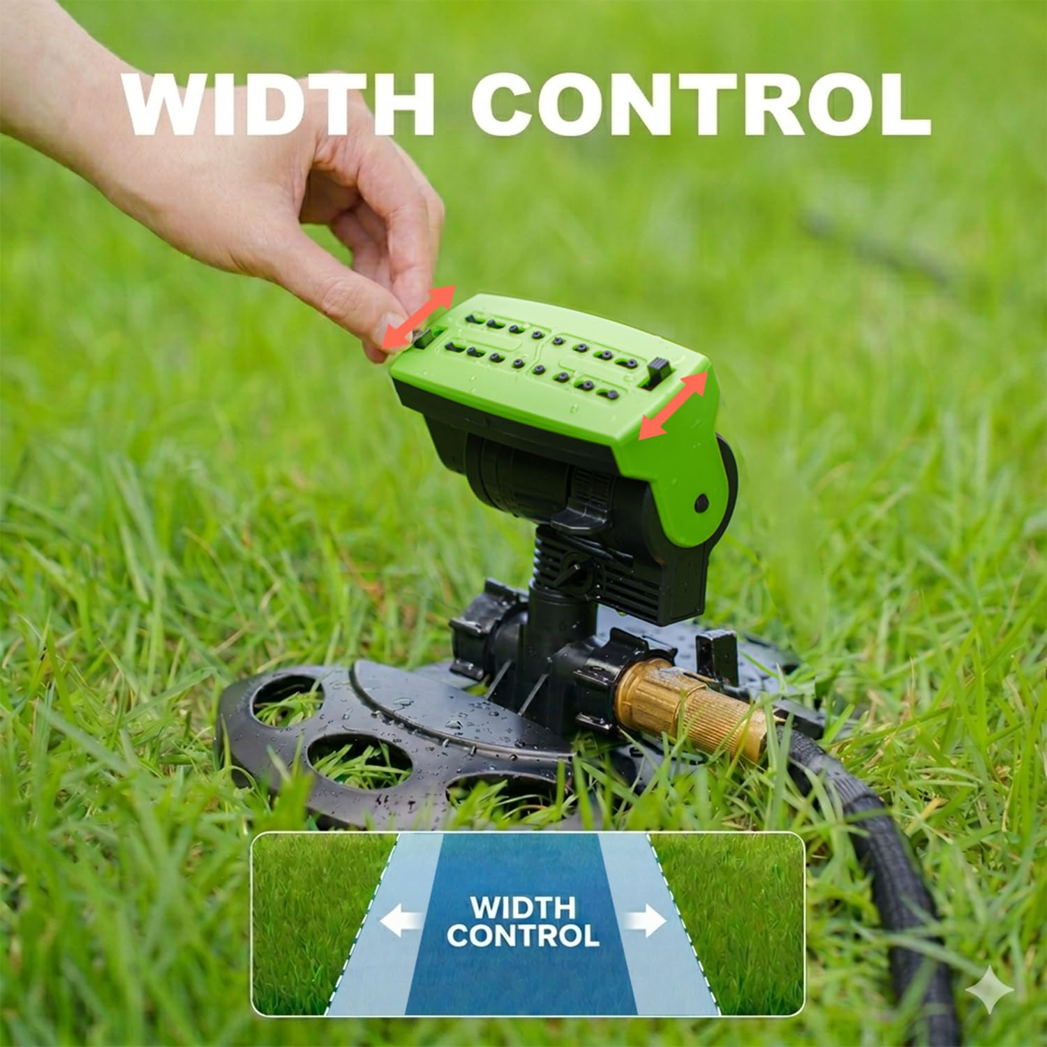 HOSUN sprinkler watering a flower bed delivering gentle, targeted irrigation to plants