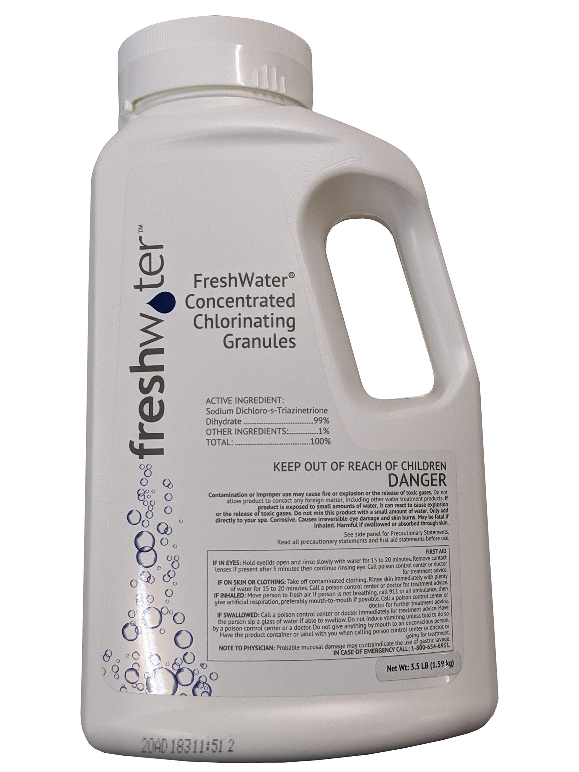Hot Spring front bottle showing label and 3.5 lb size for easy identification and dosing