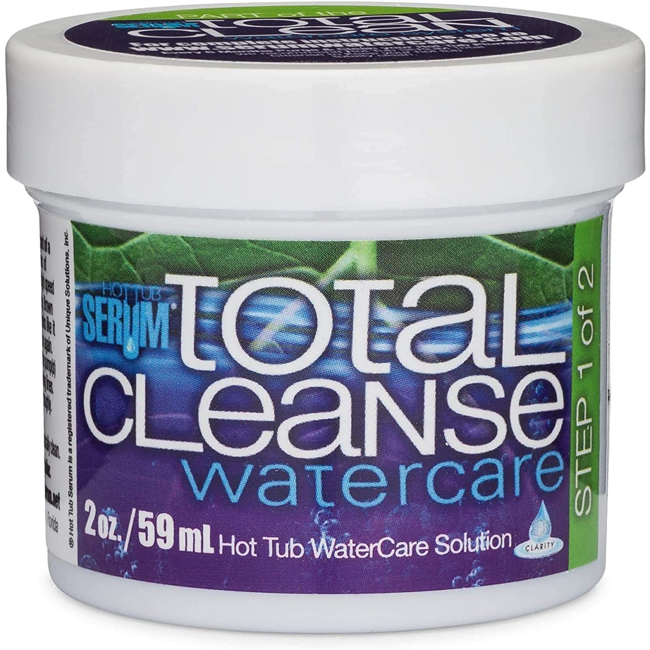 Hot Tub Serum front label showing product name and EPA registration benefits