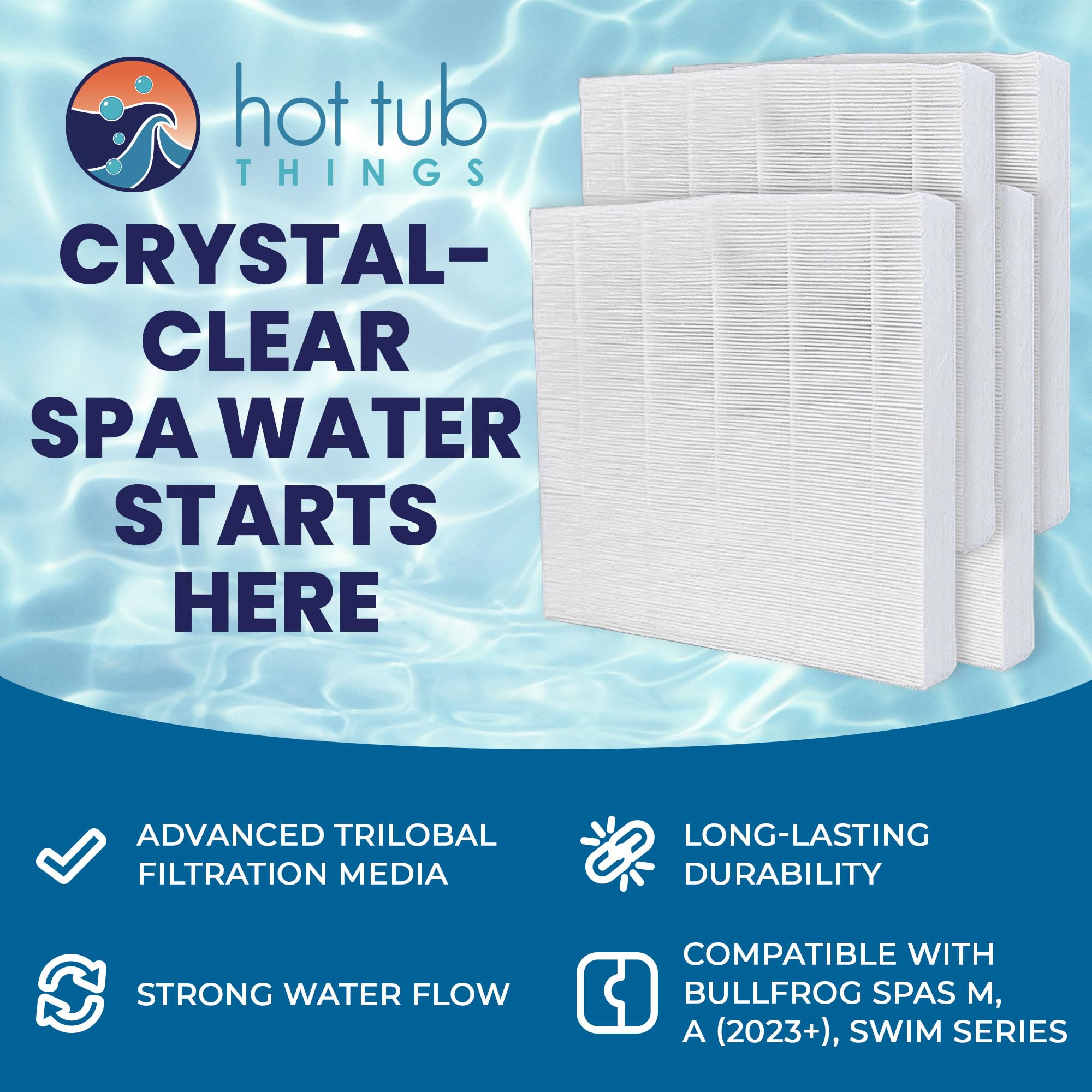 Hot Tub Things close-up trilobal media texture highlighting superior particle capture