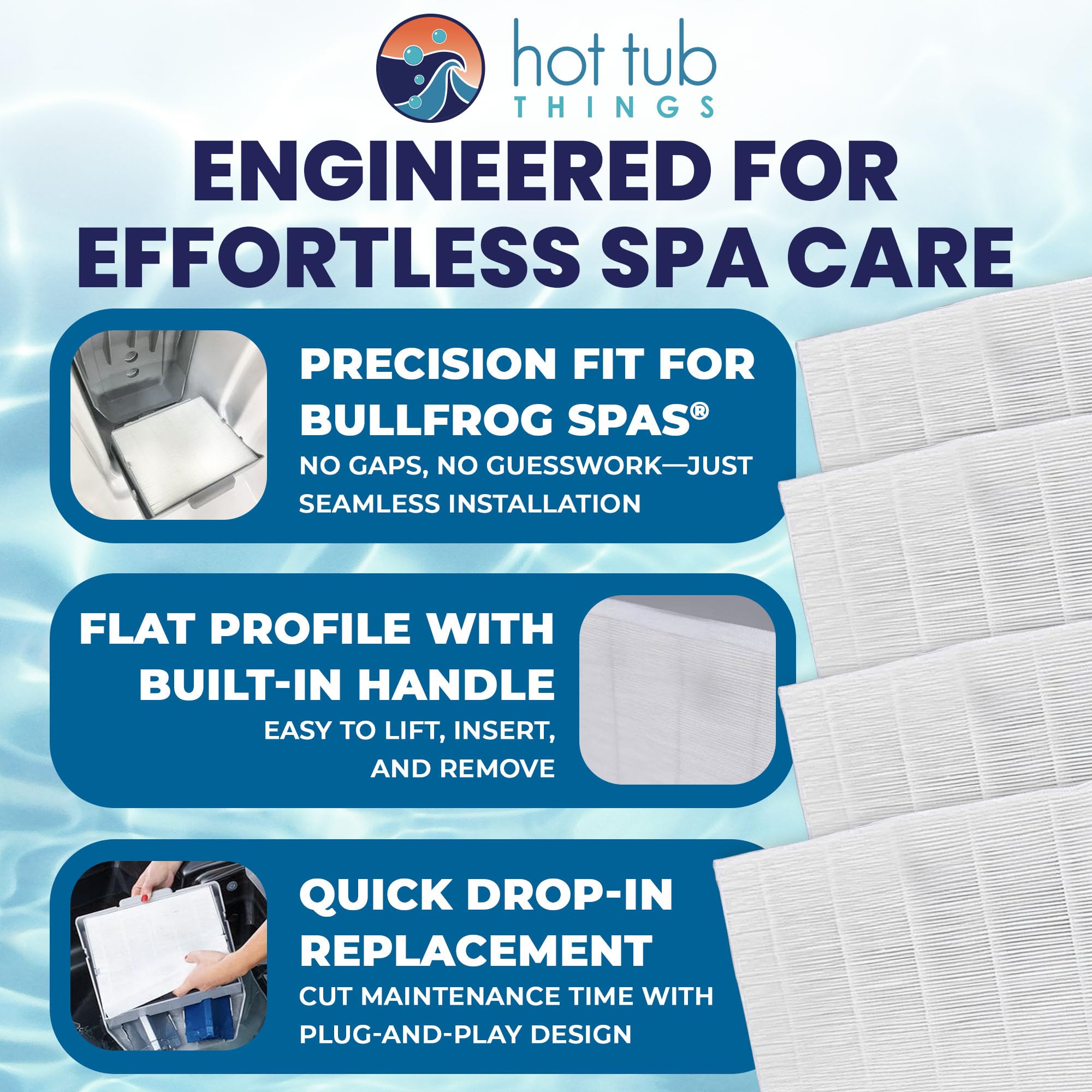 Hot Tub Things handle detail for easy removal and quick filter maintenance