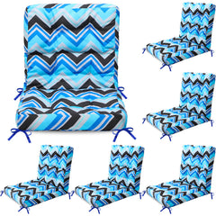 Hoteam front view of six dark blue geometric cushions showing coordinated set and convenience