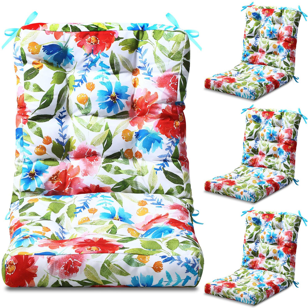 Hoteam front view of four flower-pattern cushions showing coordinated set and appeal