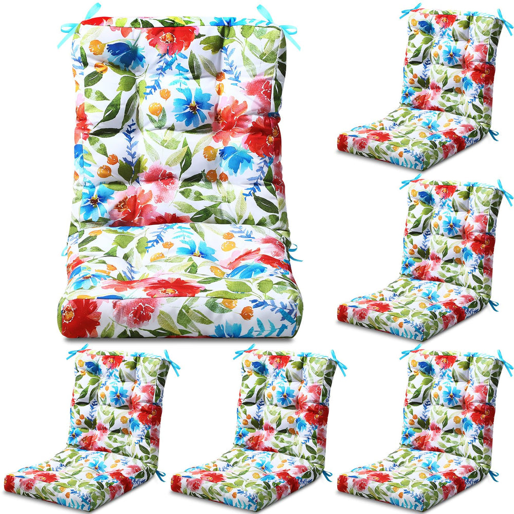 Hoteam front view of six-piece flower cushion set showing vibrant color and coordinated look