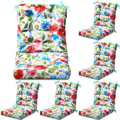 Hoteam front view of six-piece flower cushion set showing vibrant color and coordinated look