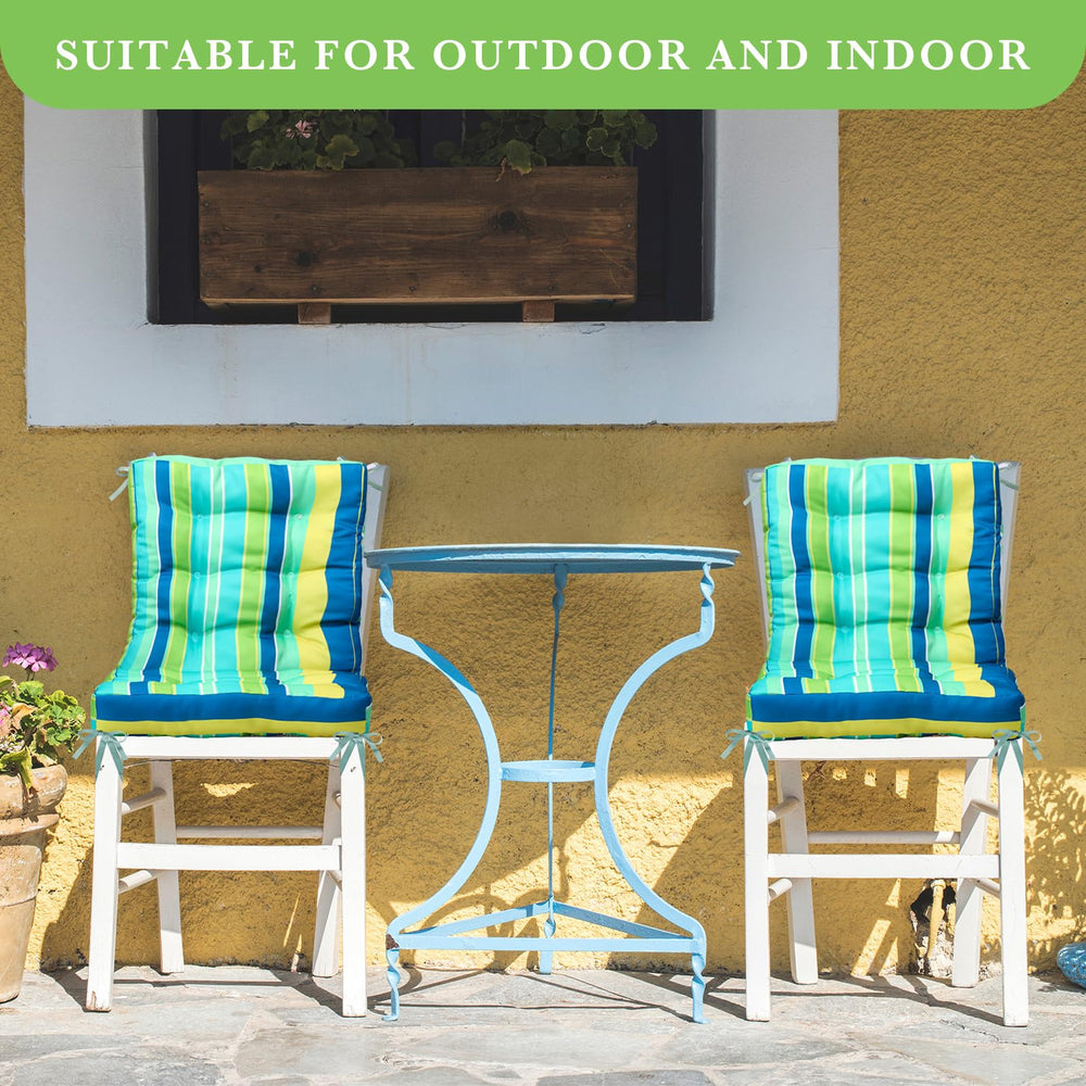 Hoteam lifestyle patio image with cushions on multiple chairs creating a coordinated look