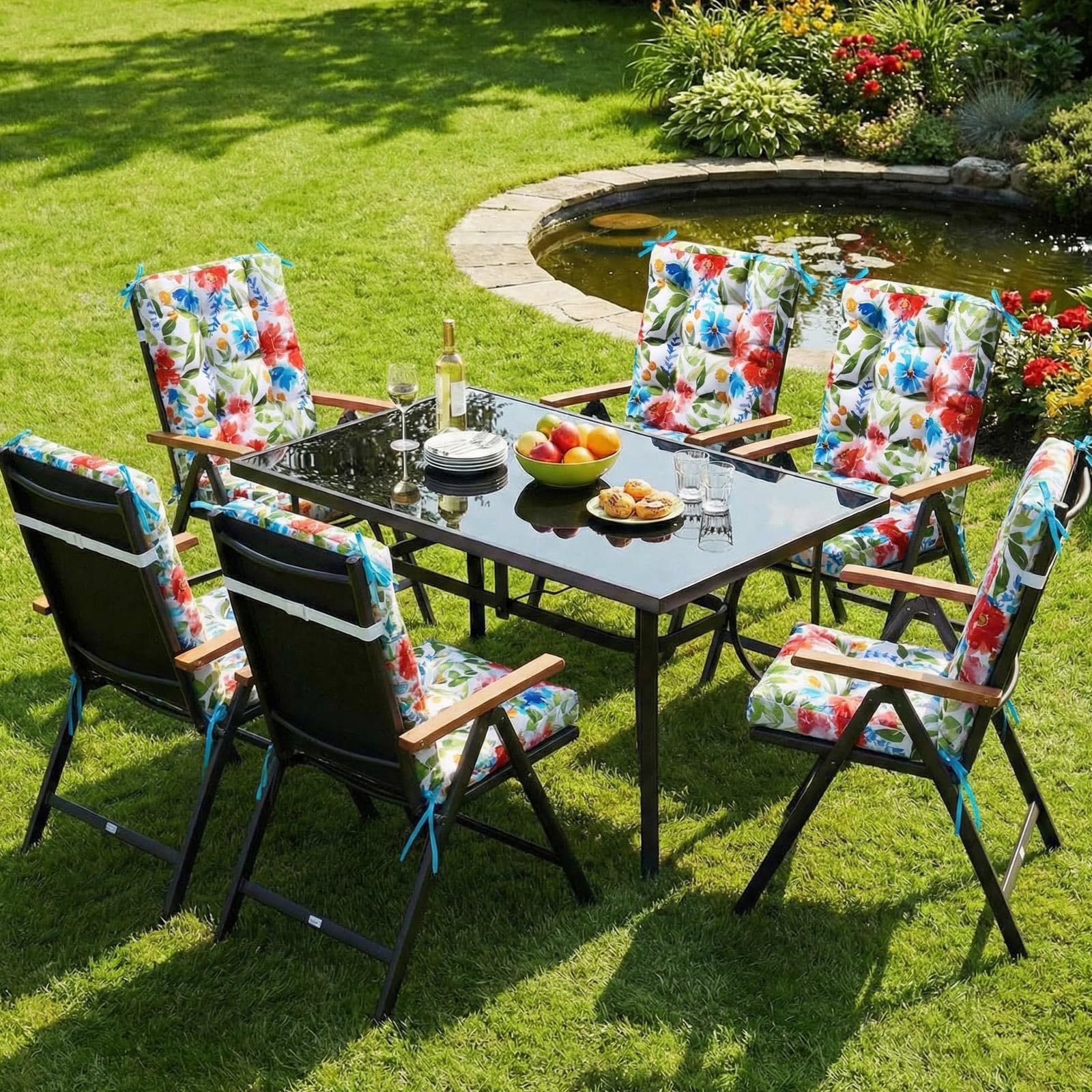 Hoteam lifestyle patio setting with cushions enhancing outdoor decor and inviting seating