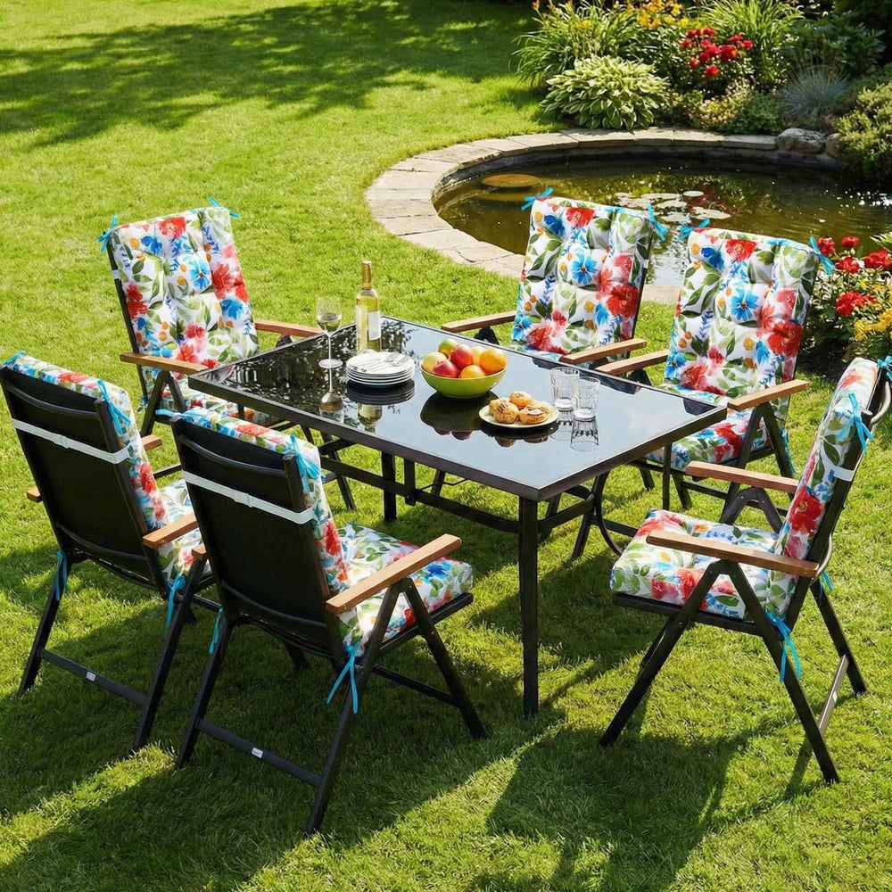 Hoteam lifestyle patio setting with cushions enhancing outdoor decor and inviting seating