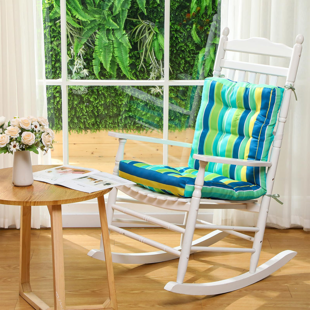 Hoteam cushion next to a chair for scale demonstrating fit and proportions