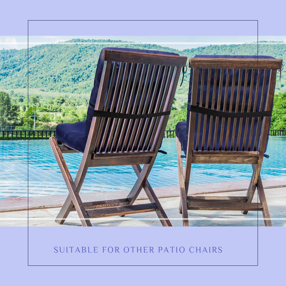 Hoteam close view of ties and elastic strap showing secure fastening on outdoor chairs