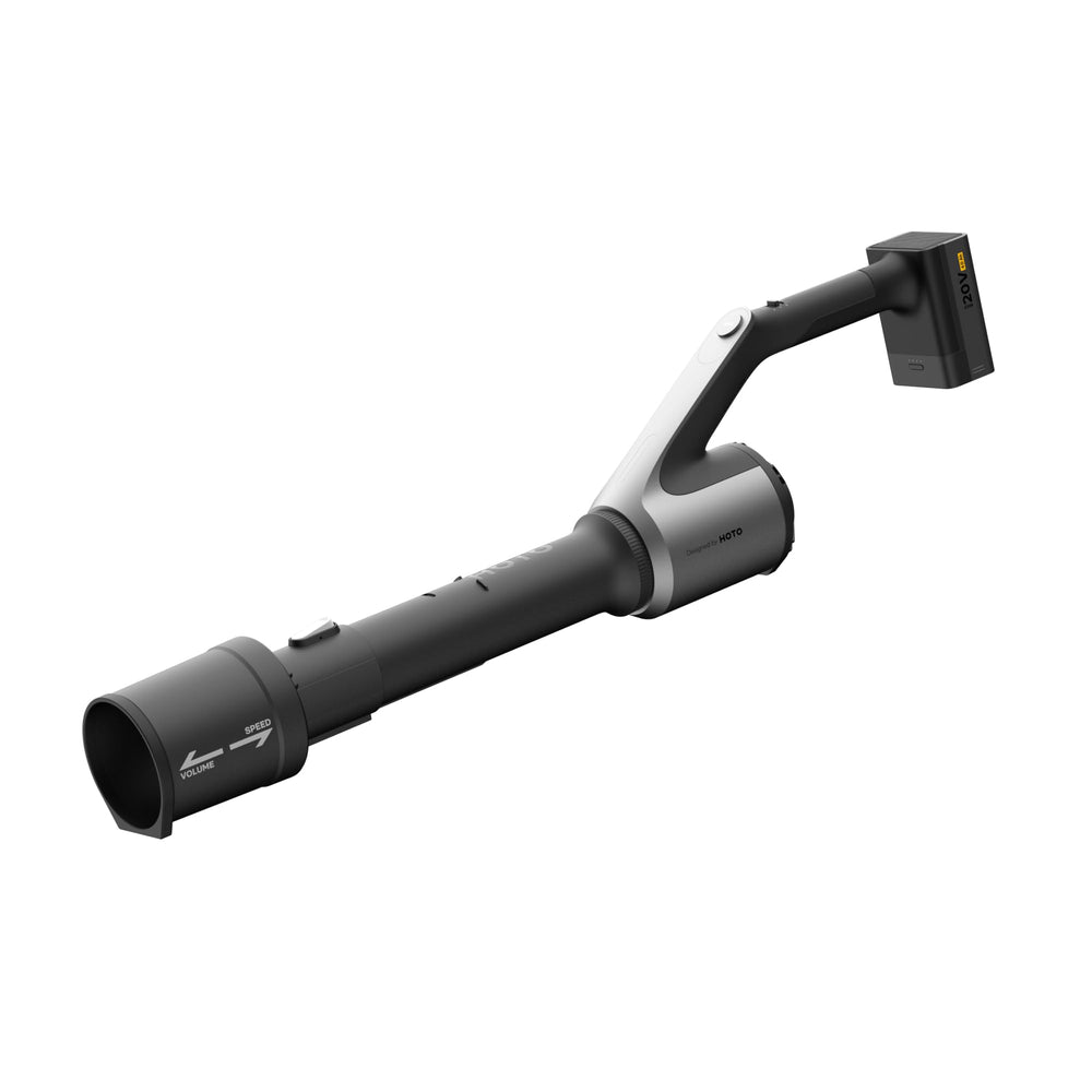 HOTO front view blower showing compact design and portability benefit